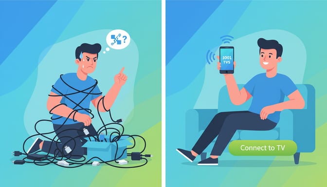 Old Way vs 1001 TVs - Easy Screen Mirroring