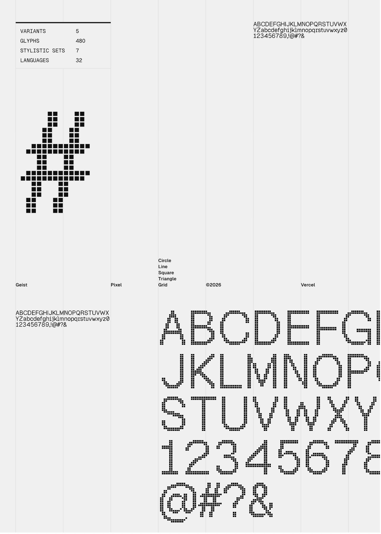 Geist Piksel Karakter Seti - Kare Varyantı
