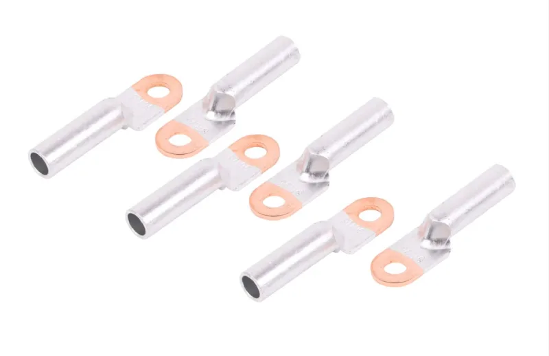An assortment of copper cable lugs.
