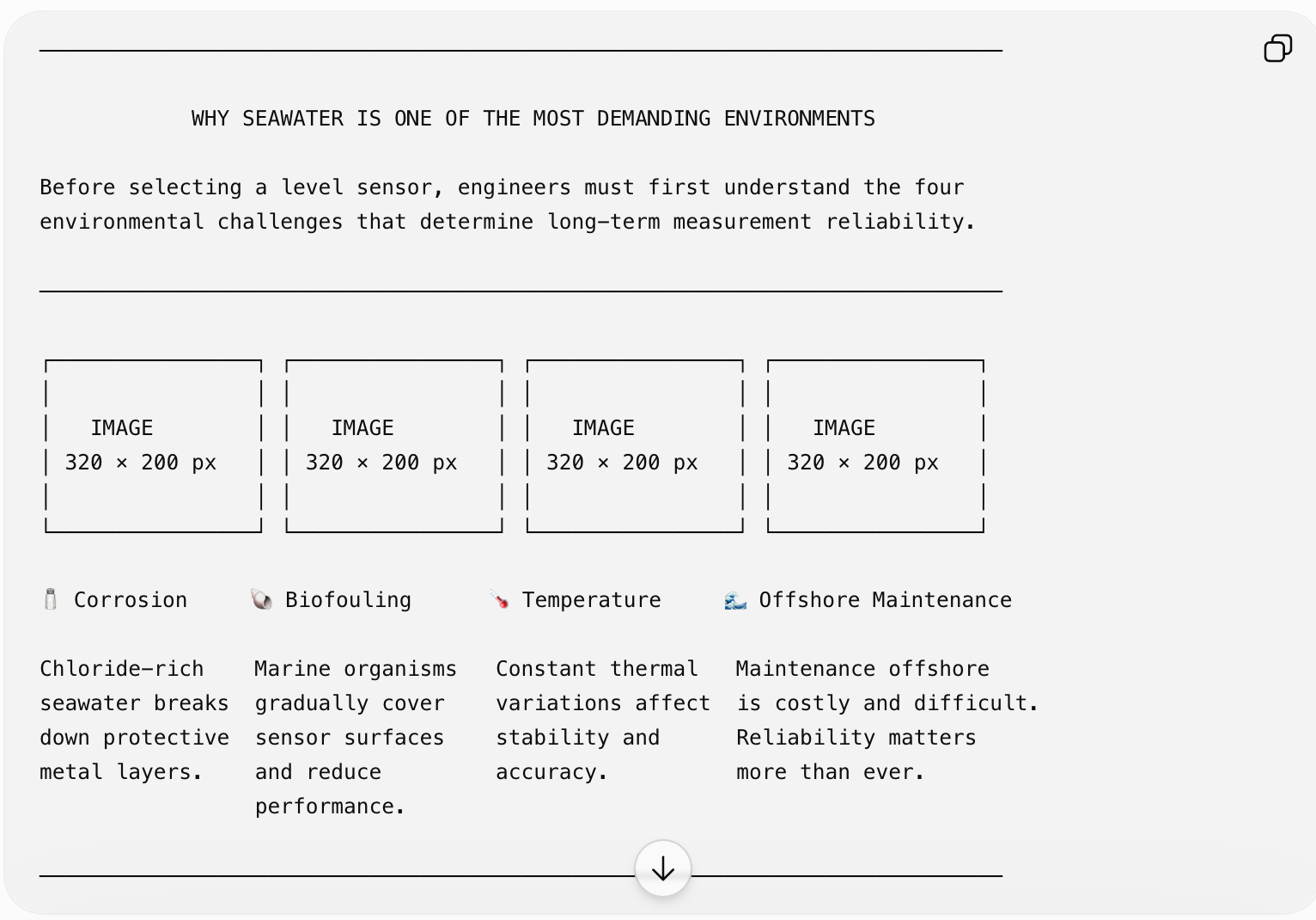 Marine environment challenges for sensor deployment